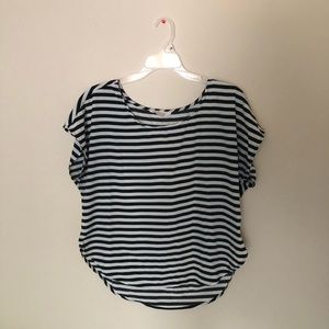 Forever 22: Black & White Striped Short Sleeve